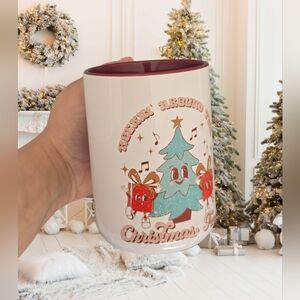 Retro Groovy Rocking Around The Christmas Tree Festive Coffee Mug Brand New